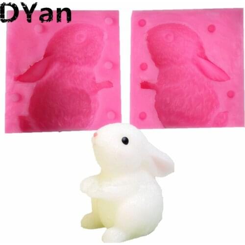 Free Shipping Sitting Bunny Rabbit Silicone Cake Mold Fondant Cake Decorating Tools Gumpaste Chocolate Candy Mould A1364
