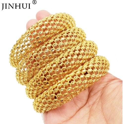 Bangles 24K Gold Jewelry resizable for Women nail Bracelet Ethiopian Dubai African Bracelets indian bride wedding Gifts bangle