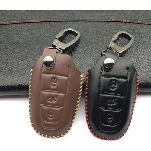 For Peugeot 308 408 508 2008 3008 4008 5008 car key cover protect shell 3 buttons leather car remote key case Auto Accessories