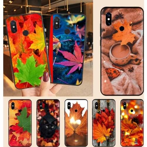Autumn Maple Leaves cat Phone Case For Xiaomi Redmi note 7 8 9 t max3 s 10 pro lite Luxury brand shell funda coque