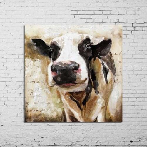 Decorative Canvas Painting Abstract Art Hand painted Oil Painting Cow Poster Wall Pictures Decoration Home Decor Animal Paints