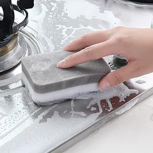 Double-sided scouring pad, cleaning tool, dishwashing brush pot double-sided sponge wipe, powerful decontamination kitchen tool