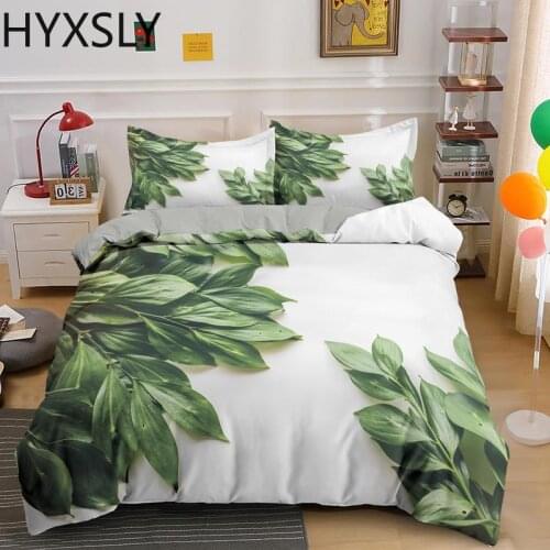 Luxury Comforter Cover Tropical Botanical Green Leaves Plants Duvet Bedding Set Quilt Soft Microfiber Polyester Home Decoration