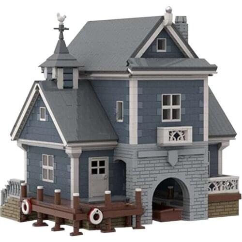 MOC City Housing Construction bricks Model Country House Scene Dock House Construction Building Blocks Model Childrens Toy Gift