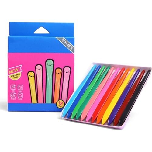 Triangular Crayons Safe Non-toxic Triangular Colouring Pencil for Students Kids Children UY8