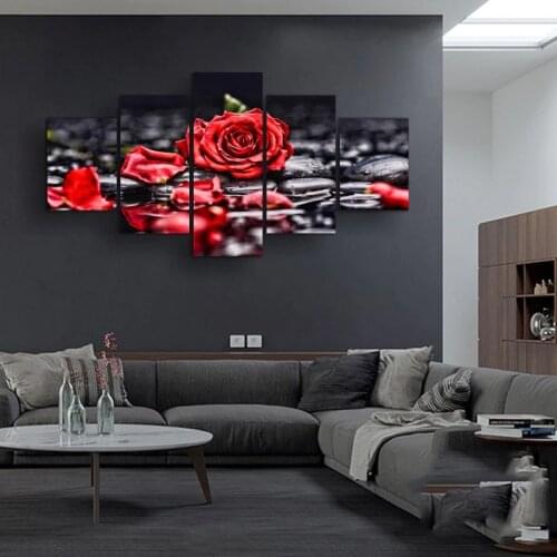 Canvas painting red rose Large HD Nordic image of wall art, modern home decor for living room, bedroom prints and posters