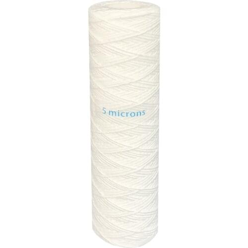 5 Microns 10" x 2.5" String Wound Sediment Water Filter Cartridge, Universal Replacement for Any 10 inch RO Unit
