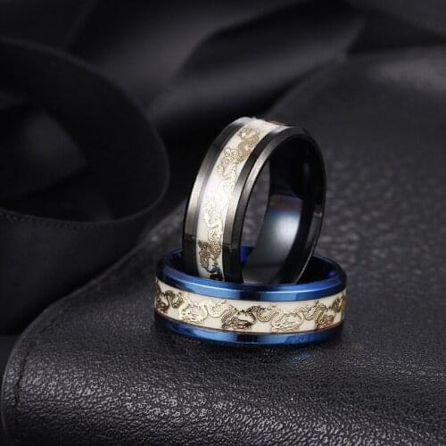 Chinese Style Dragon Pattern Accessories Ring For Finger Embellish Fingerstall Stainless Steel Luxury Jewelry Wedding Band