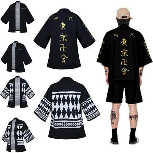 Japanese Anime Tokyo Revengers Hanagaki Takemichi Ken Ryuguji Cosplay Costume Kimono Cloak Draken Haori Ryuguuji Ken Mikey Coat