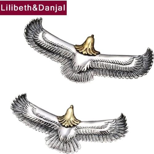 Flying Eagle Wings Real 925 Sterling Silver Vintage Fashion Necklace Pendant Jewelry Women Men 2021 Designer Free Shipping P31