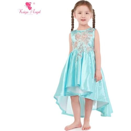 Kaiya Angel 2018 New Arrive Summer Princess Dress Elegant Girl Appliques Sleeceless Clothes For Wedding Party Accept Customized