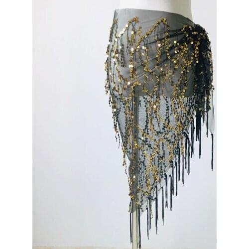 Favorite Belly Dance Waist Chain Female New Practice Clothes Hip Scarf Beginner Triangle Scarf Tassel Belt Girdle Women Spandex