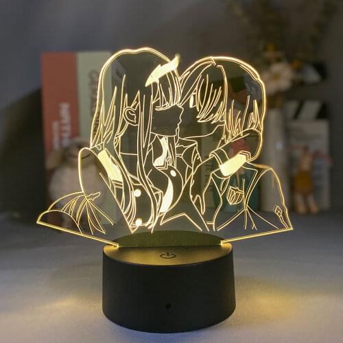 DARLING in the FRANXX Zero Two 002 HIRO Anime LED Night Light for Room Home Decor Manga 3D Lamp For Christmas Birthdya Gifts