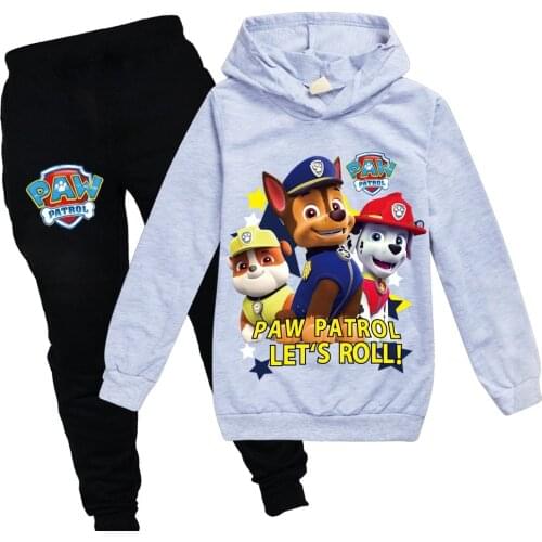Paw Patrol fashion girl Baby Clothing Childrens Hoodie Kids Spring and Autumn Sweater Set