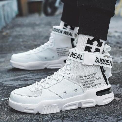 Plus Size Hi Top Mesh Mens Sports Shoes Man Sneakers Male Running Shoes Boy Sport Sneakers White Walking Male Training B-851