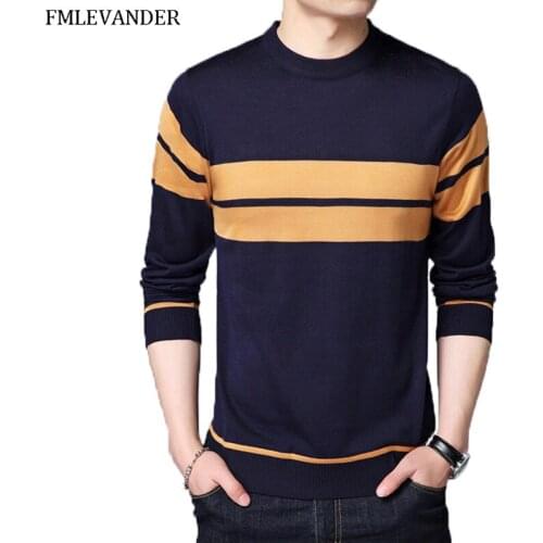 Hombre 2019 Plus Sizes 4XL 45% Wool O-neck Mens Sweater Male Sweater