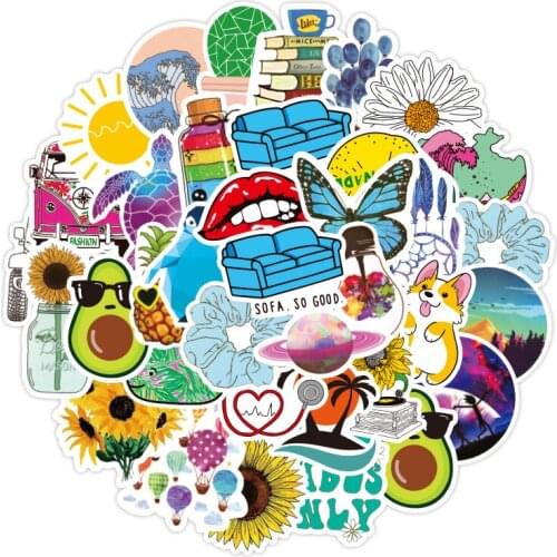 10/35/50PCS Pack VSCO Aesthetic Stationery Stickers Kpop Manga Kawaii Cute for Scrapbooking Laptop Helmet Kids Toys Pegatinas