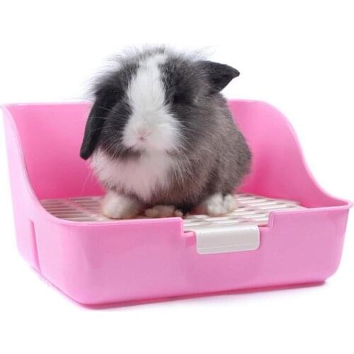 Small Pets Hamster Rabbit Toilet Potty Clean Indoor Pet Litter Trainer Fixable Cage Tray Litter Box Pet Products Accessories