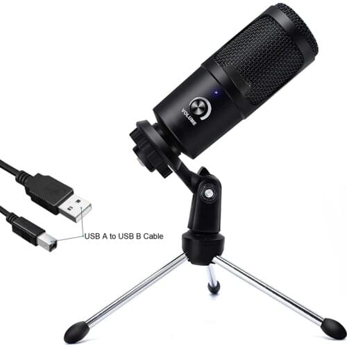 New Condenser Studio USB Microphone Wired Karaoke Mic Computer Microphones Shock Mount+Foam Cap+Cable for TikTok Pc Notebook