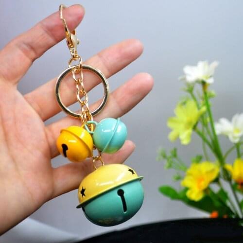 New Candy Color Fashion Bag Pendant Key Ring Bell Keychain Lovely Female Bag Jewelry Car Keychain Gifts Accessories