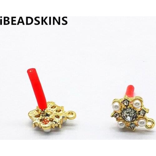 New arrival! 14x11mm 100pcs Rhinestone Ear Stud for Hand Made Earrings DIY parts,Jewelry making Findings & Components