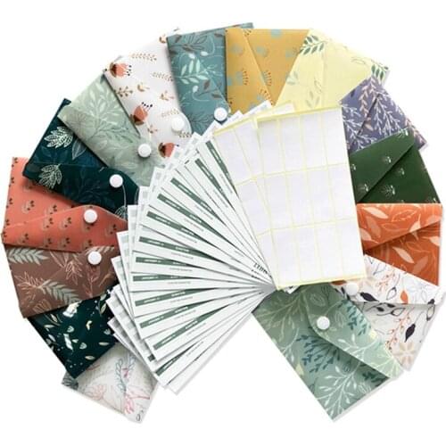 Cash Envelope System, 15 Waterproof Reusable Plastic Budget Envelopes, 15 Budget Sheets and 24 Stickers for Budgeting