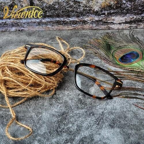 Viewnice 2019 eye glasses frames for men Square Women glasses Acetate Wood Brand Clear glasses men Blue light blocking Glasses