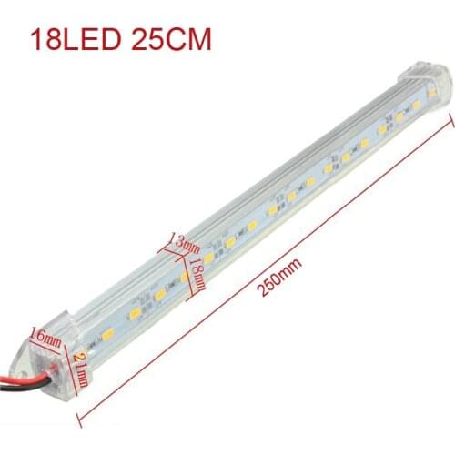 100PCS 25cm 21cm SMD5730 LED Bar strip Light DC12V DC24V Hard Led Strip kitchen + Aluminum profile Kit 15 Leds 18 Leds for bus