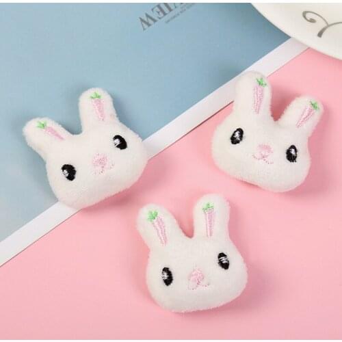 20PCS/Lot 3.5*4cm cute white turnip mini rabbit Padded Applique Crafts for Children Headwear Hair clip and Garment Accessories