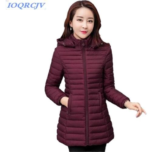 2020 Women Parkas Autumn Winter New Thin light Jackets Lady casual Padded Coat Plus size 5XL 6XL quilted female Hooded outerwear