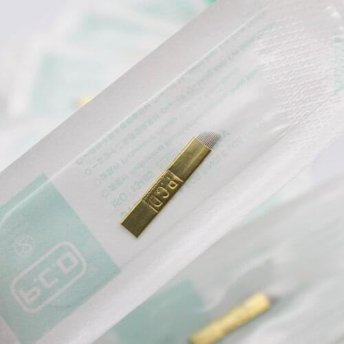 50pcs PCD 12 Pin Permanent Eyebrow Makeup Blades Tattoo Manual Needle For Microblading Pen Machine