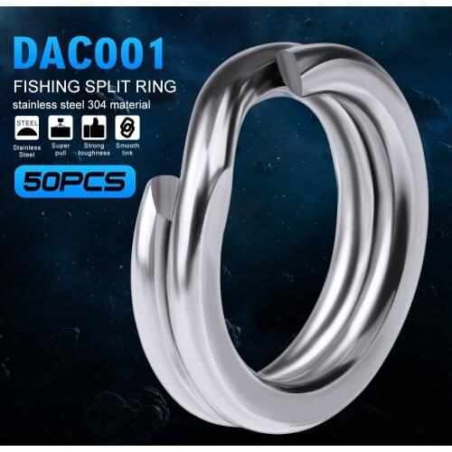 Fishing Accessories Tool 50pcs Fishing Split Rings Silver Stainless Steel 4-12MM Double Loop Split Open Carp for Crank Hard Lure