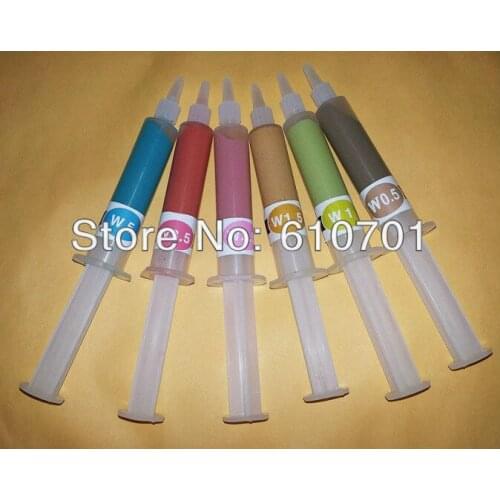 6pcs W0.5~W5(micron) Pin Tube 5g Diamond Compound Polishing Grinding Cream Lapping Paste Water Soluble 3200~1200 Grit Polisher