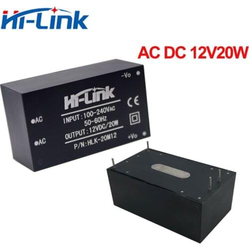 Free shipping 10pcs/lot Hi-Link HLK-20M12 220v 12V 20W AC DC compact isolated step down power supply module support OEM/ODM