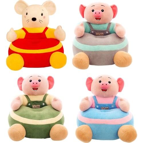 Soft Children Piglet Mouse Baby Seats Cover No Filling Cute Cartoon Animal Chair Learning to Sit Sofa Cover without Cotton#38