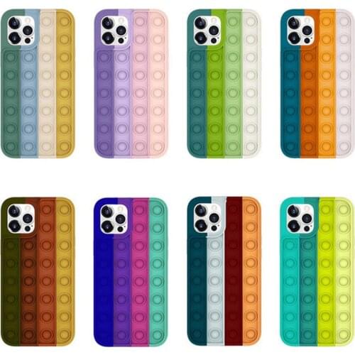 Pop Phone Case Silicon Design Cover Push Pop On Bubble Poppet Sensory Dimple Fidget Toys for iPhone 12/12Pro