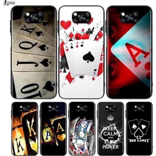 Black TPU Soft Silicone Cover Retro Poker Game for Xiaomi Mi Note 10T 10 Ultra 9T 9 8 Pro Lite SE 5G Phone Case