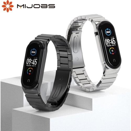 For Xiaomi Mi Band 5 4 3 Strap Stainless Steel Metal Bracelet Band 5 NFC Global Version Correa Miband 3 Wristband Accessories