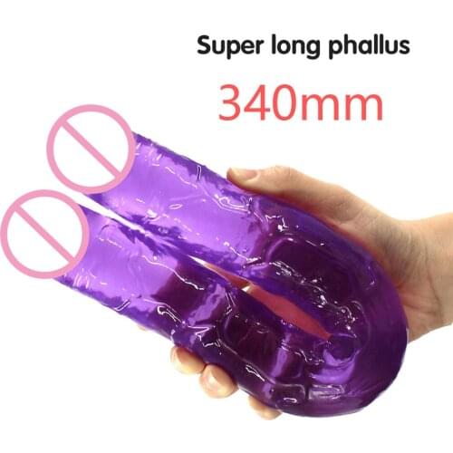 Double head Dildo Long Realistic Dildo Jelly Double Ended Dildo Flexible Big Penis for Women Masturbator Sex Toys for Lesbian
