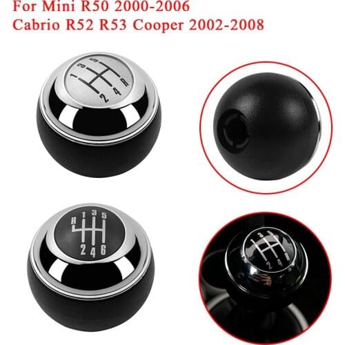 Car Gear Shift Knob Lever Stick Pen Shifter Head For Cabrio R52 R53 Cooper 2002 2003 2004 2005 2007 2008 Mini R50 2000-2006