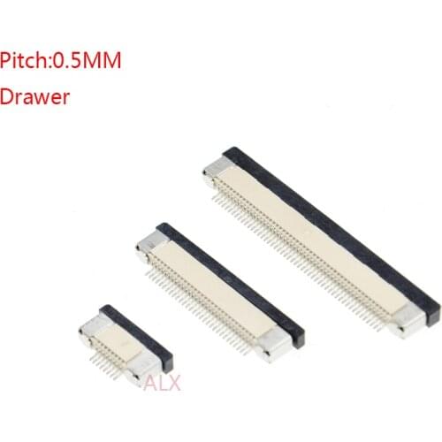 10PCS FFC FPC CABLE CONNECTOR SOCKET PITCH 0.5MM HIGH 2MM Drawer Bottom Contact Type SOCKETS 4P 6P 8P 10P 12P 16P 20P 30P 40P
