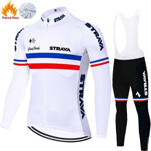 STRAVA cycling set ​​​Winter Thermal Fleece France roupa para ciclista masculino ​​20D uniforme ciclismo ​warm cycling wear