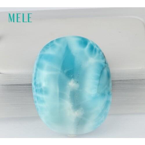 Natural larimar stone pendant, 22.54 gram, big oval shape in 41mm*33mm, deep blue color, rare stone pandant, treasure gift