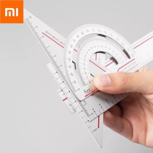 4pcs Xiaomi Fizz aluminum alloy ruler Drawing Measurement Geometry Triangle ruler straightedge Protractor A variety of rulers