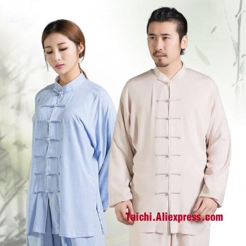 Male & Female Handmade Linen Tai Chi Uniform Wushu, Kung Fu,martial art Suit Chinese Stly long and short sleeves
