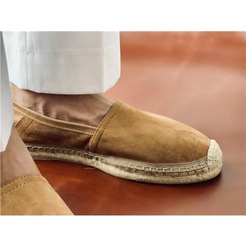 SHOOEGLE High Quality Men Casual Weaving Shoes Slip-On Breathable Comfortable Loafers Flats Fisherman Shoes Zapatos Hombre