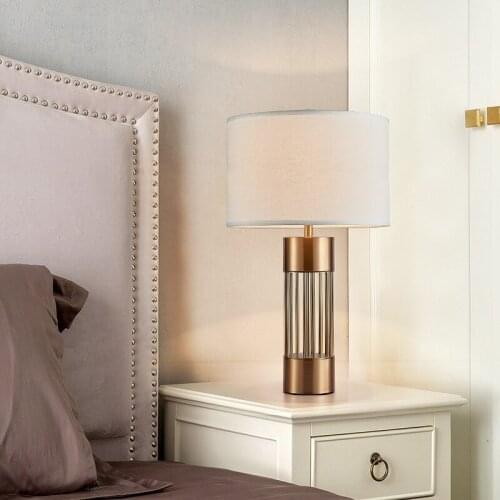 Postmodern fashion personality copper lamp Scandinavian simple example room warm sitting room study bedside lamp