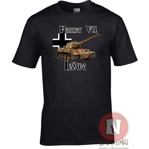 WWII German Military Armour Panzer 7 Lowe Tank T-Shirt. Summer Cotton O-Neck Short Sleeve Mens T Shirt New S-3XL