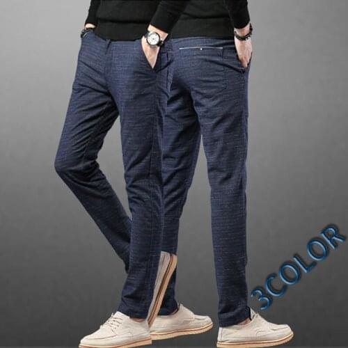 New Fashion Mens Business Suit Pants Fashion Straight Work Pants Simple Slim Fit Pants