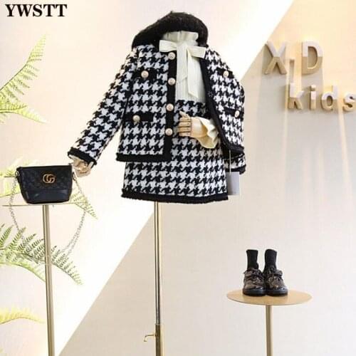 Girls Coat Set 2020 New Autumn Dress Children Single-Breasted Clothing Fashion Princess Suits Design Girls Clothing Set